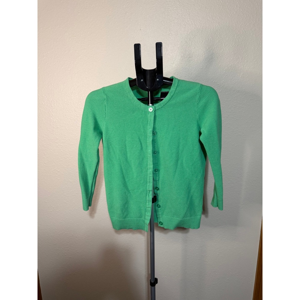 Merona Green 100% Cotton Textured Knit Button Front Cardigan Sweater Womens M